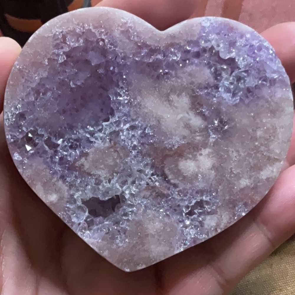 Druzy Pink/Purple Amethyst Heart
